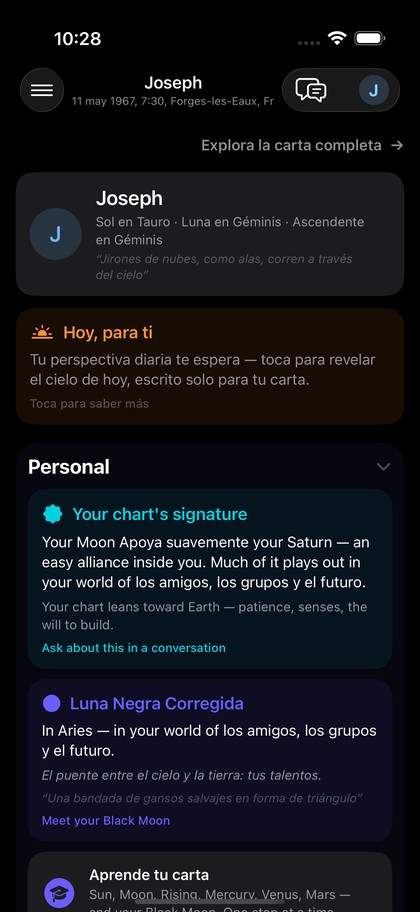 La vista guiada: tarjetas en palabras sencillas
